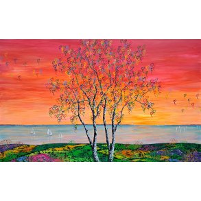 En skn dag  80x130 cm - find ordene i trkronen