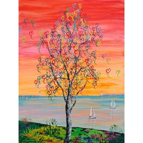 Happiness 40x30 cm - find ordene, der er skjult i tr�kronen