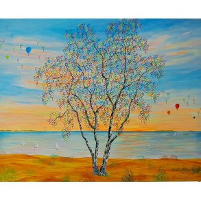 Livets �jeblikke 120x150 cm - med skjulte ord i tr�kronen