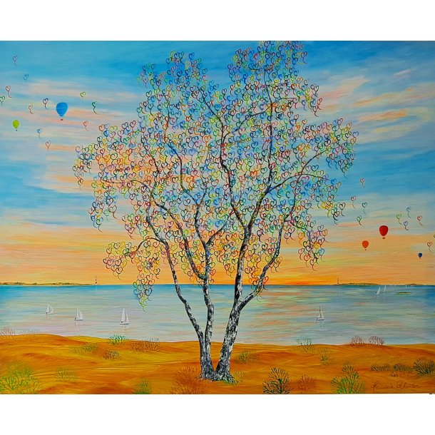 Livets �jeblikke 120x150 cm - med skjulte ord i tr�kronen