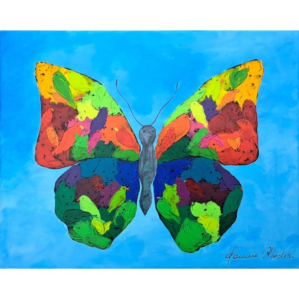 Ud i det bl� 40x50 cm (med skjulte dyr)