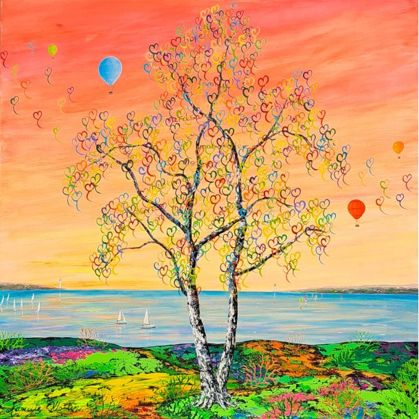 Never Stop Dreaming 80x80 med skjulte ord gemt i tr�kronen