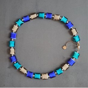 BRAZIL BLUE halssmykke  52 + 5 cm ekstra kde