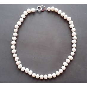 Capri naturlige hvide ferskvandsperler 43 cm