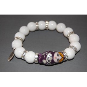 BABUSHKA armbånd - white stone